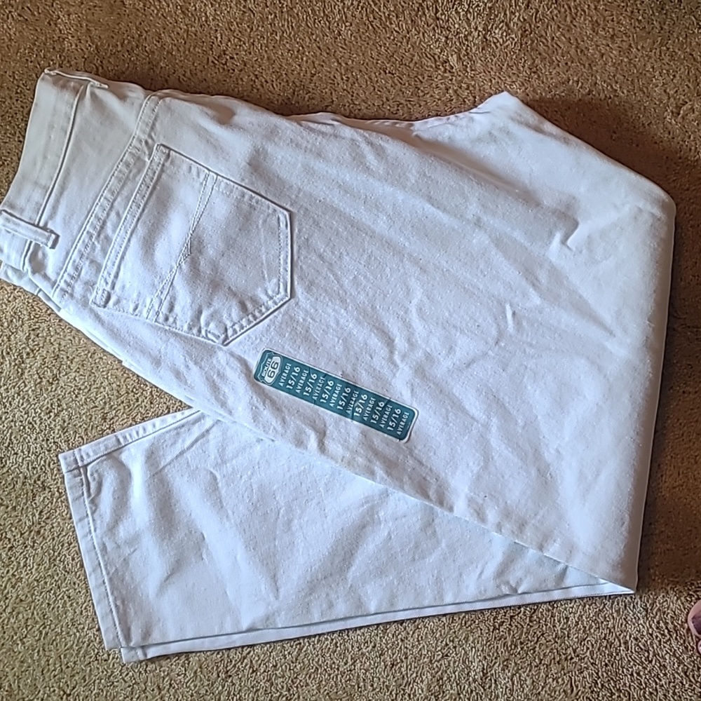 NWT! Route 66 Womens 15 16 average relaxed white denim jeans pants